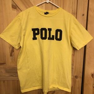 Polo Ralph Lauren Men’s L  Cotton T-Shirt Yellow With POLO Graphic Print